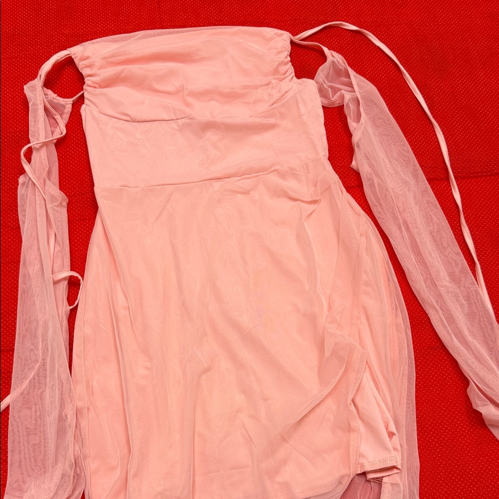Elegant Pink Strapless Dress